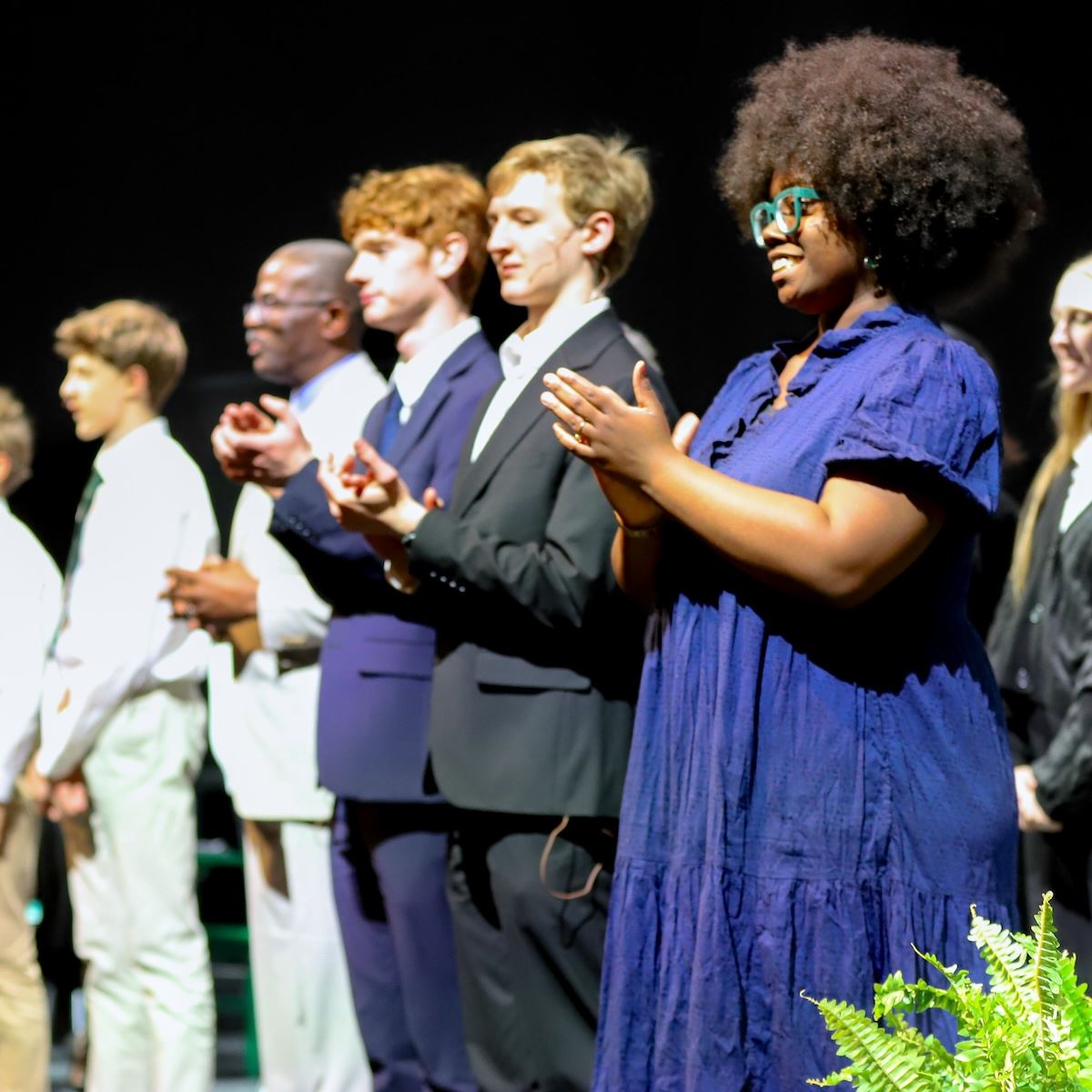  Students clapping during the State of the Schools Address